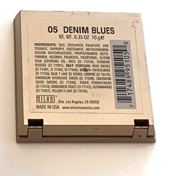 NEW Milani Denim Blues EYESHADOW COMPACT 3 Blue 1 White Eye Shadow 4-in-1 Beauty - Picture 3 of 4